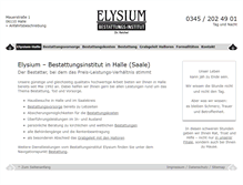 Tablet Screenshot of elysium-bestattungsinstitut.de